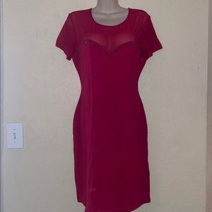 Red H&M Dress with sheer top